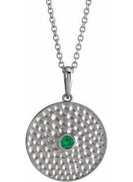 14K Rose Gold Lab-Grown Alexandrite Beaded Disc 16-18