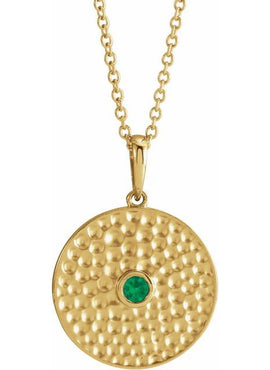 14K Rose Gold Lab-Grown Alexandrite Beaded Disc 16-18