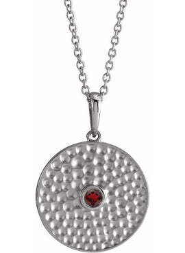 14K Rose Gold Lab-Grown Alexandrite Beaded Disc 16-18