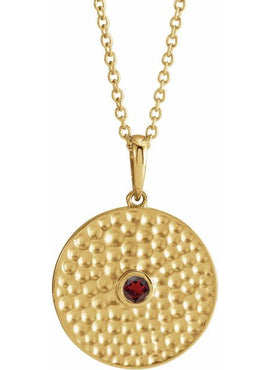 14K Rose Gold Lab-Grown Alexandrite Beaded Disc 16-18