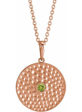 14K Rose Gold Lab-Grown Alexandrite Beaded Disc 16-18