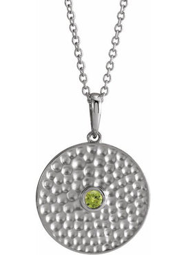 14K Rose Gold Lab-Grown Alexandrite Beaded Disc 16-18