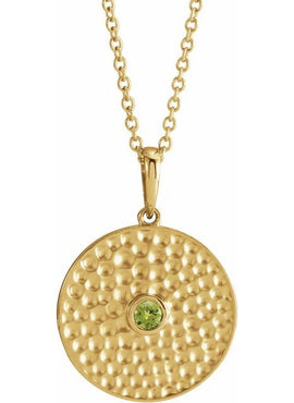 14K Rose Gold Lab-Grown Alexandrite Beaded Disc 16-18
