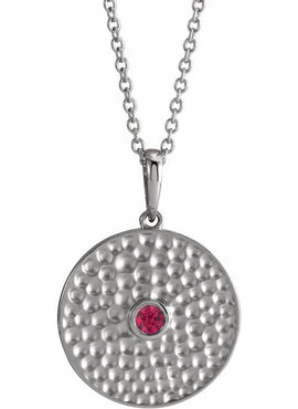 14K Rose Gold Lab-Grown Alexandrite Beaded Disc 16-18