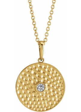 14K Rose Gold Lab-Grown Alexandrite Beaded Disc 16-18