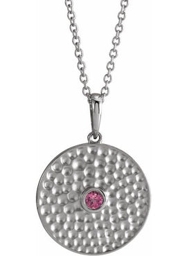 14K Rose Gold Lab-Grown Alexandrite Beaded Disc 16-18
