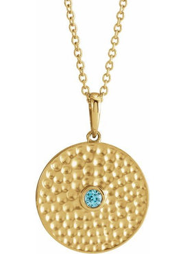 14K Rose Gold Lab-Grown Alexandrite Beaded Disc 16-18