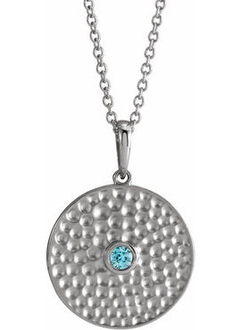 14K Rose Gold Lab-Grown Alexandrite Beaded Disc 16-18