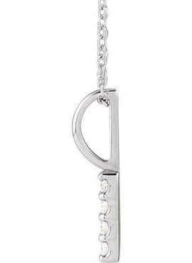 Sterling Silver 1/6 CTW Natural Diamond Bar Charm/Pendant