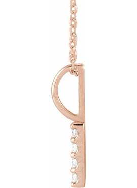Sterling Silver 1/6 CTW Natural Diamond Bar Charm/Pendant