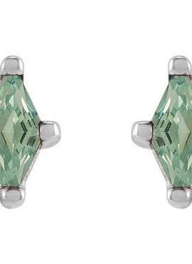 Sterling Silver 6x3 mm Lab-Grown Ruby Earrings