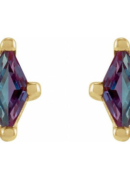 Sterling Silver 6x3 mm Lab-Grown Ruby Earrings