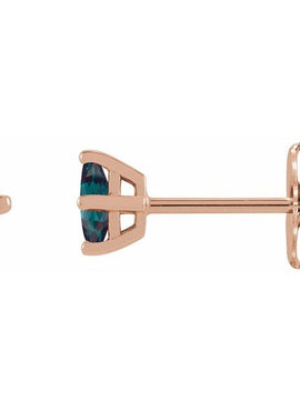 Sterling Silver 6x3 mm Lab-Grown Ruby Earrings