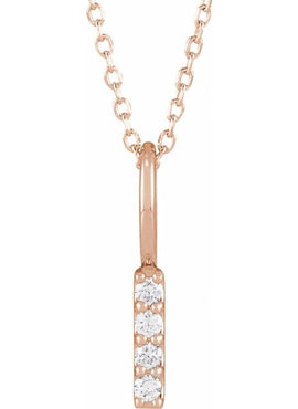 Sterling Silver 1/6 CTW Natural Diamond Bar Charm/Pendant