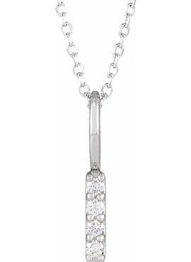 Sterling Silver 1/6 CTW Natural Diamond Bar Charm/Pendant