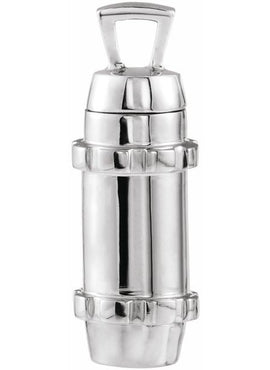 14K White Gold 30.2x10.7 mm Cylinder Ash Holder Pendant