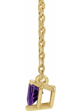14K Yellow Gold Natural Mozambique Garnet Heart 16-18