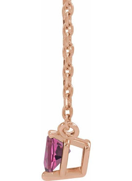 14K Yellow Gold Natural Mozambique Garnet Heart 16-18