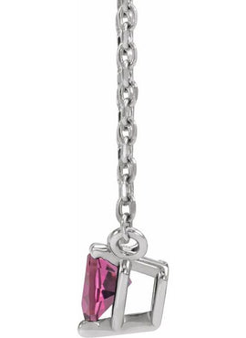 14K Yellow Gold Natural Mozambique Garnet Heart 16-18