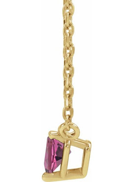 14K Yellow Gold Natural Mozambique Garnet Heart 16-18