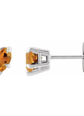 Sterling Silver Natural Mozambique Garnet Stud Earrings