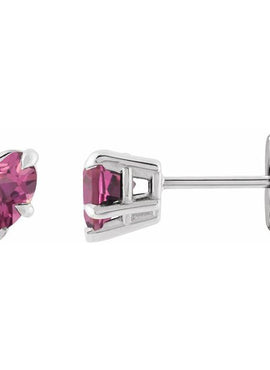 Sterling Silver Natural Mozambique Garnet Stud Earrings