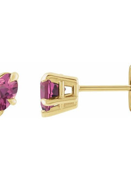 Sterling Silver Natural Mozambique Garnet Stud Earrings