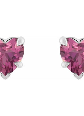 Sterling Silver Natural Mozambique Garnet Stud Earrings