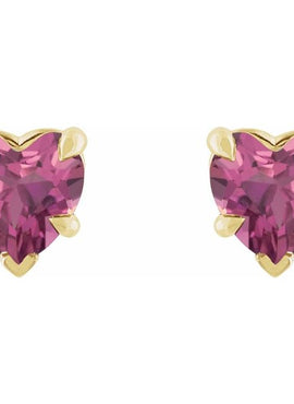 Sterling Silver Natural Mozambique Garnet Stud Earrings