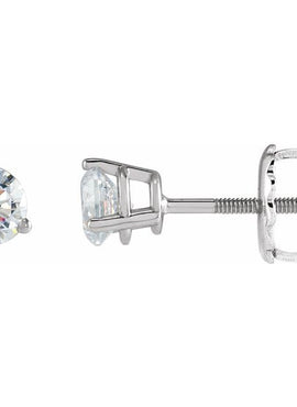 14K White Gold Natural Blue Sheen Moonstone Earrings