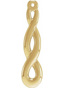 10K Yellow Gold 27.5x6.5 mm Right Twisted Earring Jacket