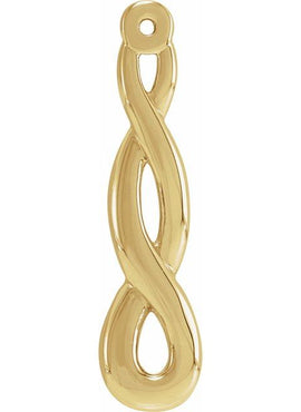 10K Yellow Gold 27.5x6.5 mm Right Twisted Earring Jacket