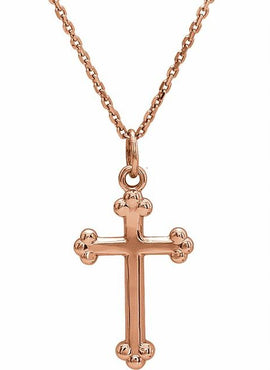 14K White Gold Cross Pendant