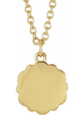 14K Yellow Gold Bee Medallion 16-18