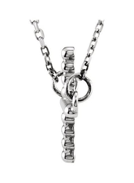 14K Yellow Gold 15.6x9.4 mm Sideways Beaded Cross 16.5