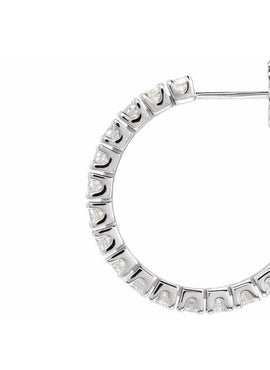 14K Rose Gold 1 CTW Natural Diamond 20.5 mm Hoop Earrings