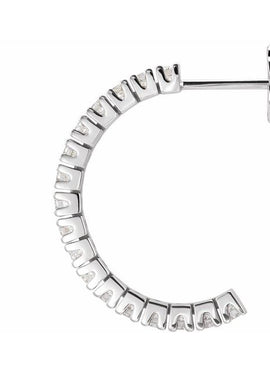 14K Rose Gold 1 CTW Natural Diamond 20.5 mm Hoop Earrings