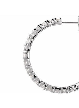 14K Rose Gold 1 CTW Natural Diamond 20.5 mm Hoop Earrings
