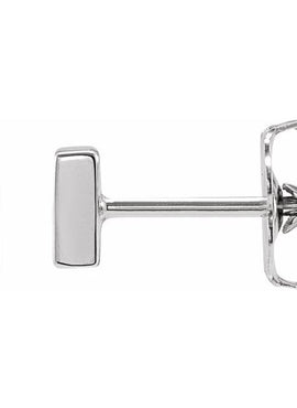 14K White Gold Bar Earrings