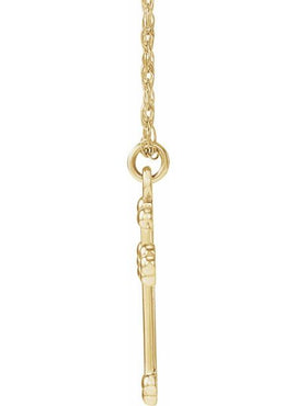 14K White Gold Cross Pendant