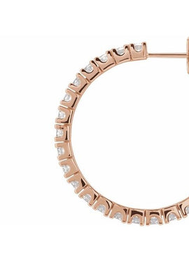 14K Rose Gold 1 CTW Natural Diamond 20.5 mm Hoop Earrings