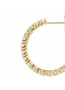 14K Rose Gold 1 CTW Natural Diamond 20.5 mm Hoop Earrings