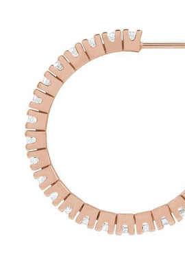 14K Rose Gold 1 CTW Natural Diamond 20.5 mm Hoop Earrings