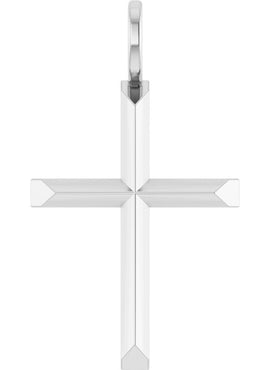 14K White Gold Knife-Edge Cross Charm/Pendant