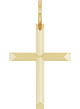 14K White Gold Knife-Edge Cross Charm/Pendant