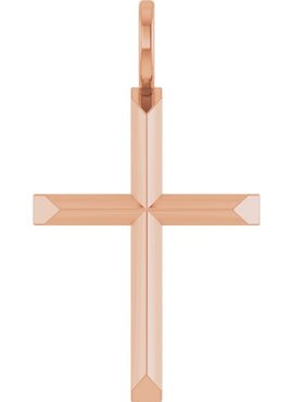 14K White Gold Knife-Edge Cross Charm/Pendant