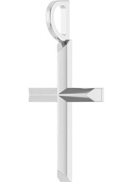 14K White Gold Knife-Edge Cross Charm/Pendant