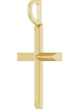 14K White Gold Knife-Edge Cross Charm/Pendant