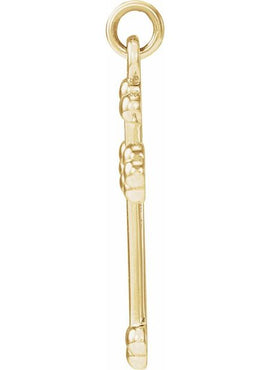 14K White Gold Cross Pendant