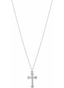 14K White Gold Cross Pendant